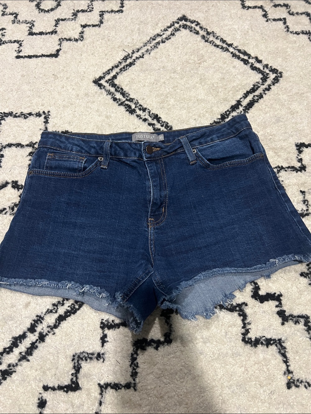 Just USA Dark Indigo Denim Cutoff Shorts